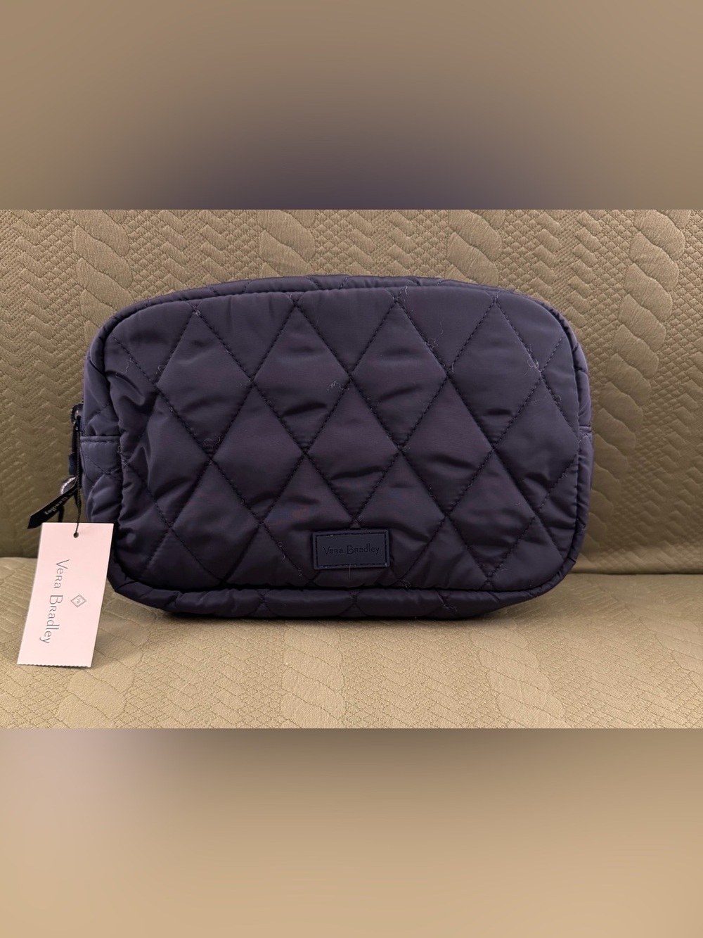 Vera Bradley Ultralight Grand Cosmetic Bag Scroll Navy NWT